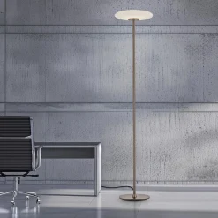 Lampa podłogowa z dotykowym ściemniaczem PURE VITRUM CIEMNOMETALOWO-BRĄZOWY (481-34) - Paul Neuhaus