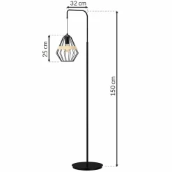 Lampa stojąca CLIFF BLACK 1xE27 (MLP5528) - Milagro