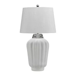 Lampa stołowa Bexley - 1 źródło światła - Biała/ Polerowany nikiel (QN-BEXLEY-TL-WPN) - Quintiesse