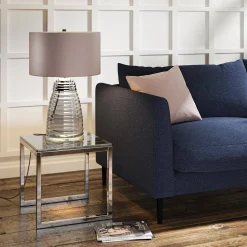 Lampa stołowa Milne - 2 źródła światła - Szary abażur (QN-MILNE-TL-GREY) - Quintiesse