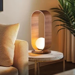 Lampa stołowa Sfera (QN-SFERA-TL-L-TEAK) - Quintiesse