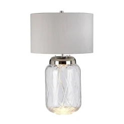 Lampa stołowa Sola - 2 źródła światła - Srebrny abażur (QN-SOLA-TL-L) - Quintiesse