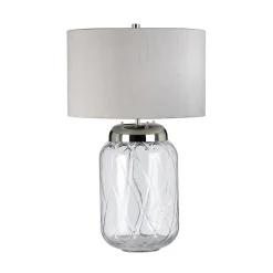 Lampa stołowa Sola - 2 źródła światła - Srebrny abażur (QN-SOLA-TL-L) - Quintiesse