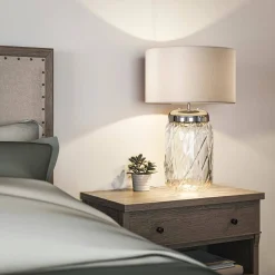 Lampa stołowa Sola - 2 źródła światła - Srebrny abażur (QN-SOLA-TL-L) - Quintiesse