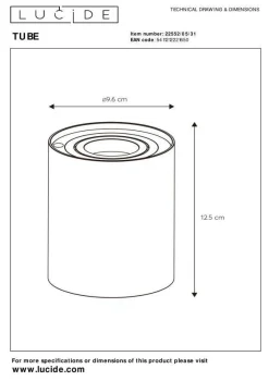 Lampa stołowa TUBE (22552/05/31) - Lucide
