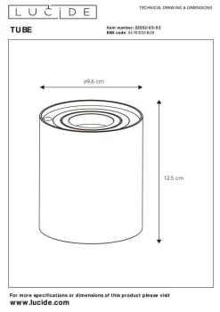 Lampa stołowa TUBE (22552/05/02) - Lucide