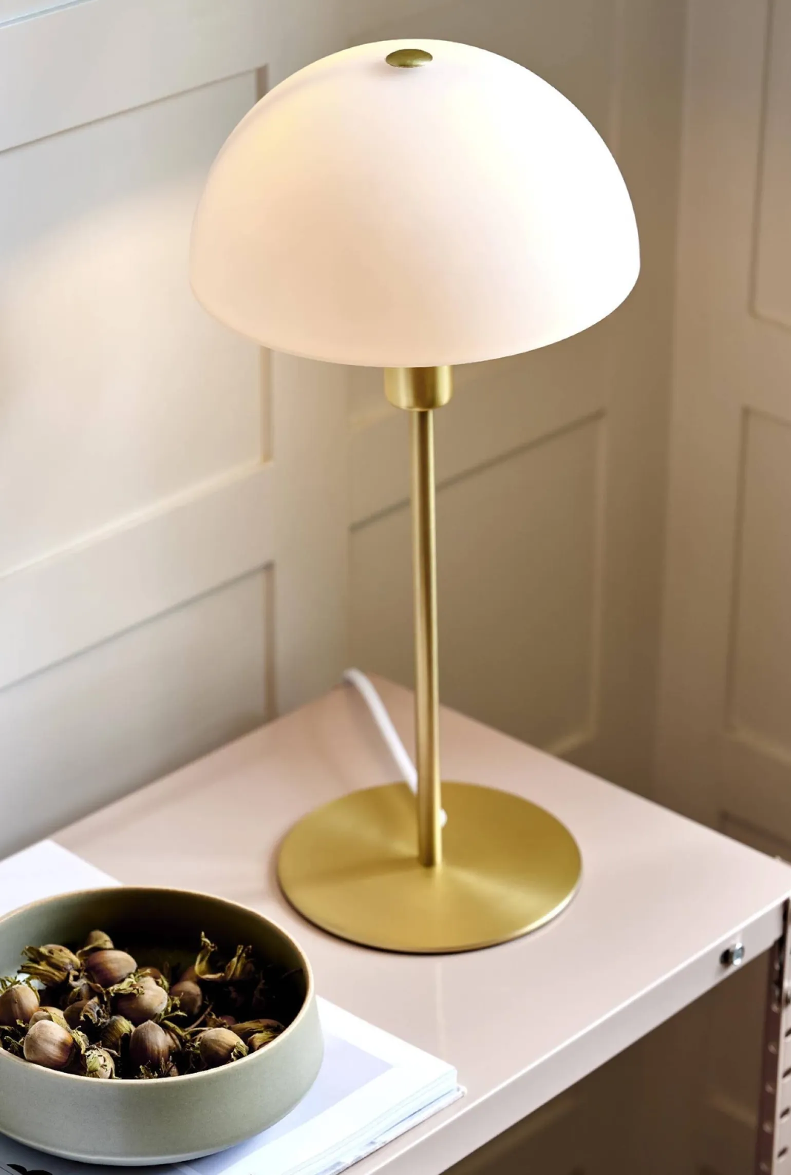 Lampa stołowa ze szklanym kloszem ELLEN Nordlux E14 40W Metal Mosiądz