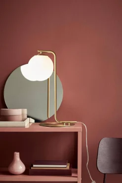 Lampa stołowa ze szklanym kloszem GRANT Nordlux E14 40W Szkło Mosiądz