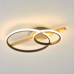 Lampa sufitowa ALMERIA czarna-drewno (MX3913-2-3BWLT) - Zuma Line