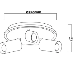 Lampa sufitowa Parma koło (LP-0612/3C Round BK) - Light Prestige