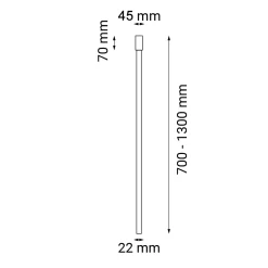 Lampa sufitowa rurka alha Y - Platyna mat (1300 mm) (9695) - Dohar