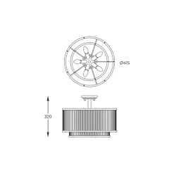 Lampa Sufitowa SERGIO Kol. Złoty (C0528-05H-V6AC) - Zuma Line