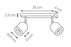 Lampa sufitowa SPARK 2 kolor Biały (50932201) - KASPA