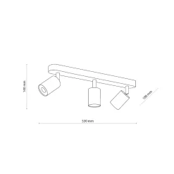 Lampa sufitowa TOP WOOD BLACK 3 PŁ (3292) - TK Lighting