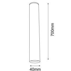 Lampa sufitowa Yabu 70 - Czarny (700 mm) (1090) - Shilo