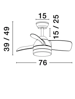 Lampa sufitowa z wentylatorem VILLAZON (LE44971) - Luces Exclusivas