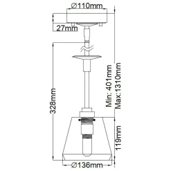 Lampa wisząca Agatha (BATH-AGATHA1P-PC) - Elstead Lighting
