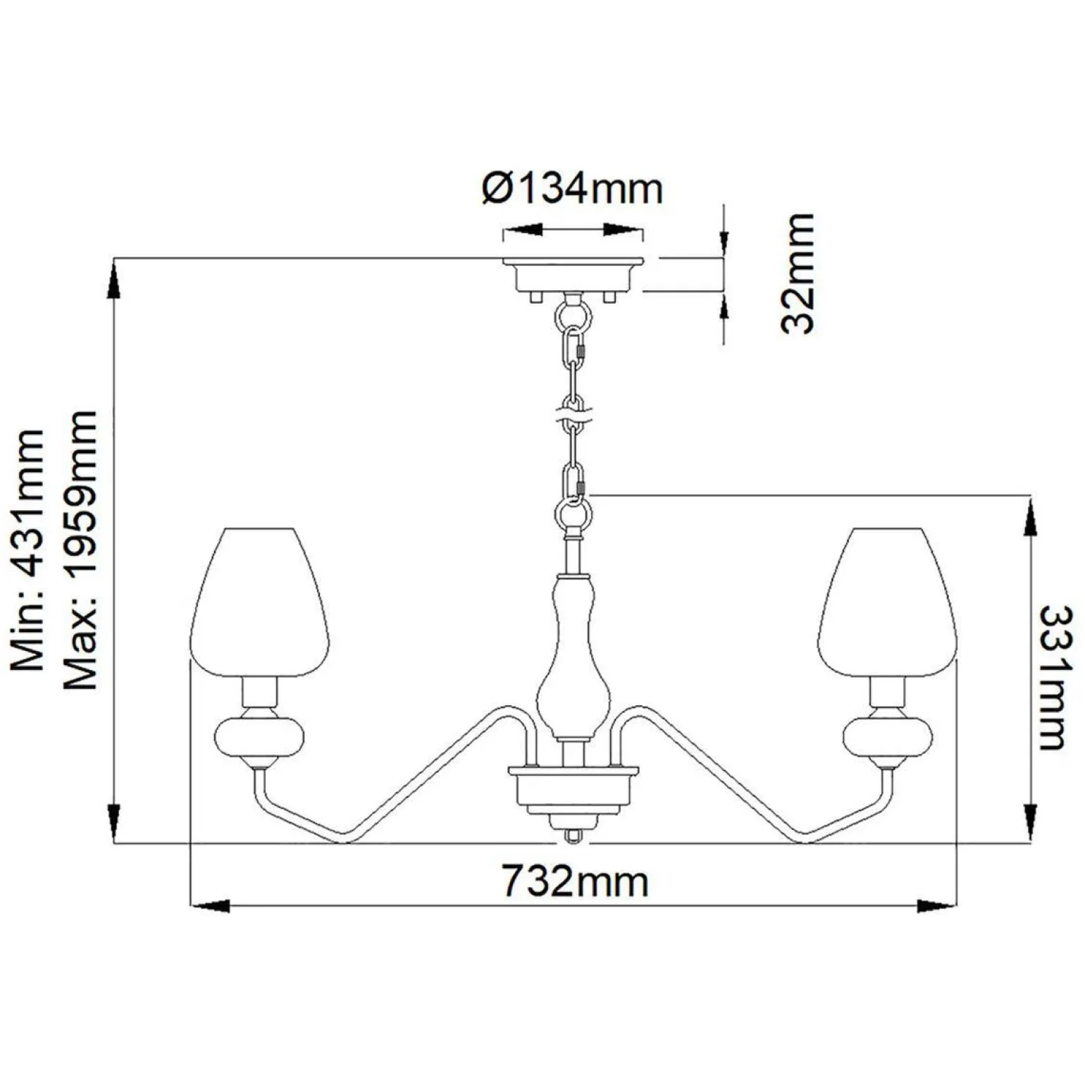 Lampa wisząca Armand (DL-ARMAND3-AB) - Elstead Lighting