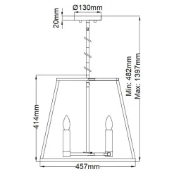 Lampa wisząca Fulton (HK-FULTON-4P) - Elstead Lighting