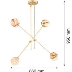 Lampa wisząca 4 pł. ABSOS (1840) - Argon