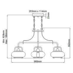 Lampa wisząca Trilogy (QZ-TRILOGY-ISLE-BN) - Elstead Lighting