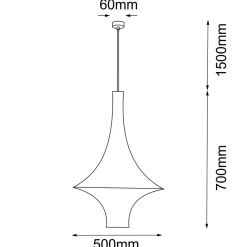 Lampa wisząca Alda L - Beżowa (500 mm) (5119) - Shilo
