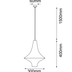 Lampa wisząca Alda S - Czarna (300 mm) (5111) - Shilo