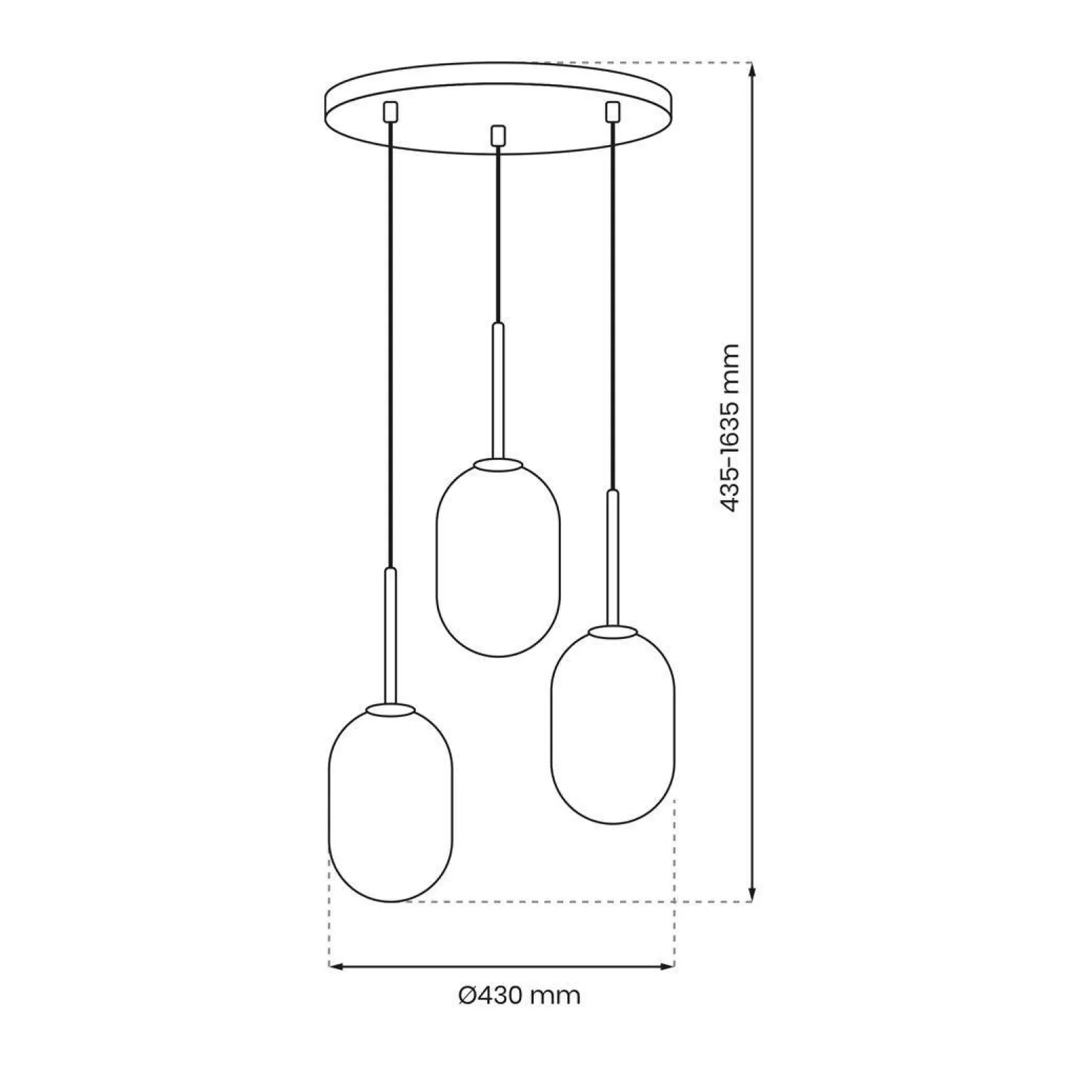 Lampa wisząca ALIAS GOLD 3 koło (ML0315) - Milagro