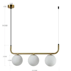 Lampa wisząca Alisa 3 złota/biała (LP-005/3L GD) - Light Prestige