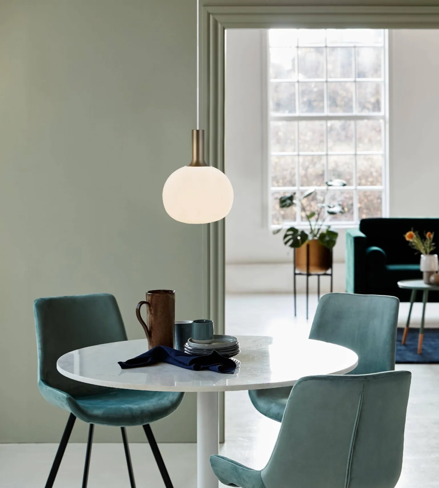 Lampa wisząca ALTON mleczne szkło / mosiądz (47313001) - Nordlux