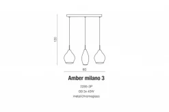 LAMPA WISZĄCA AMBER MILANO 3 AZZARDO (AZ3078)