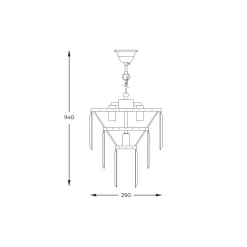 LAMPA WISZĄCA AMEDEO (17106-3-1-CHR) Zuma Line