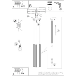 Lampa wisząca ARCHE 3P złota (SL.1342) - Sollux Lighting