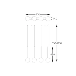 Lampa wisząca ARCTURUS czarno-złota (P0574-04D-SDFZ) - Zuma Line