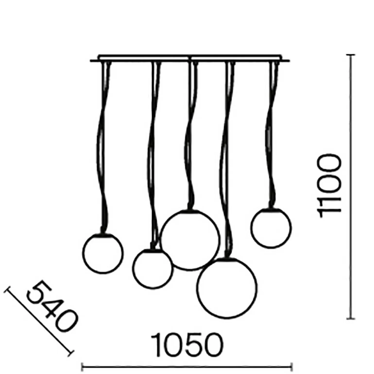 Lampa wisząca Basic form 5 duża (MOD321PL-05W1) - Maytoni