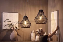 Lampa wisząca Boho bambusowa 38x38x142cm (55703-074) - DIJK