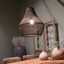 Lampa wisząca Boho bambusowa 38x38x142cm (55703-074) - DIJK