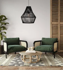 Lampa wisząca Boho bambusowa 38x38x142cm (55703-074) - DIJK