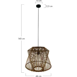 Lampa wisząca Boho bambusowa 46x46x140cm (55706-017) - DIJK