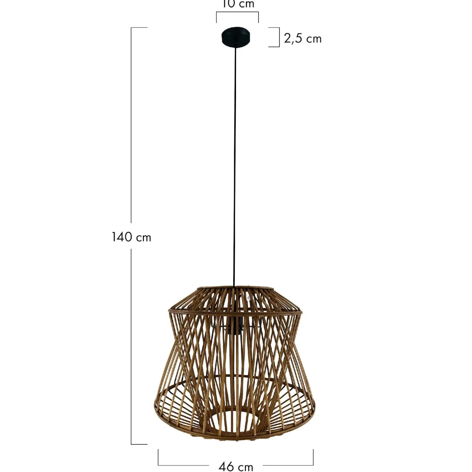 Lampa wisząca Boho bambusowa 46x46x140cm (55706-017) - DIJK
