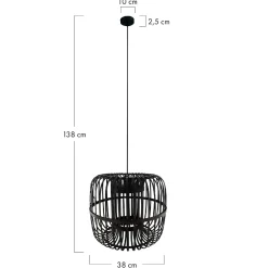 Lampa wisząca Boho bambusowa 38x38x132cm (55707-074) - DIJK