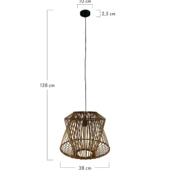 Lampa wisząca Boho bambusowa 38x38x132cm (55705-017) - DIJK