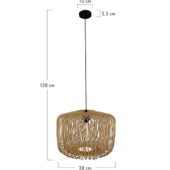 Lampa wisząca Boho bambusowa 38x38x128cm (55877-017) - DIJK