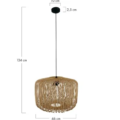 Lampa wisząca Boho bambusowa 38x38x128cm (55877-017) - DIJK