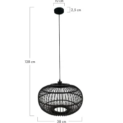 Lampa wisząca Boho bambusowa 38x38x127cm (55715-074) - DIJK
