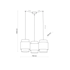 Lampa wisząca BOHO czarna 3 PŁ (6549) - TK Lighting