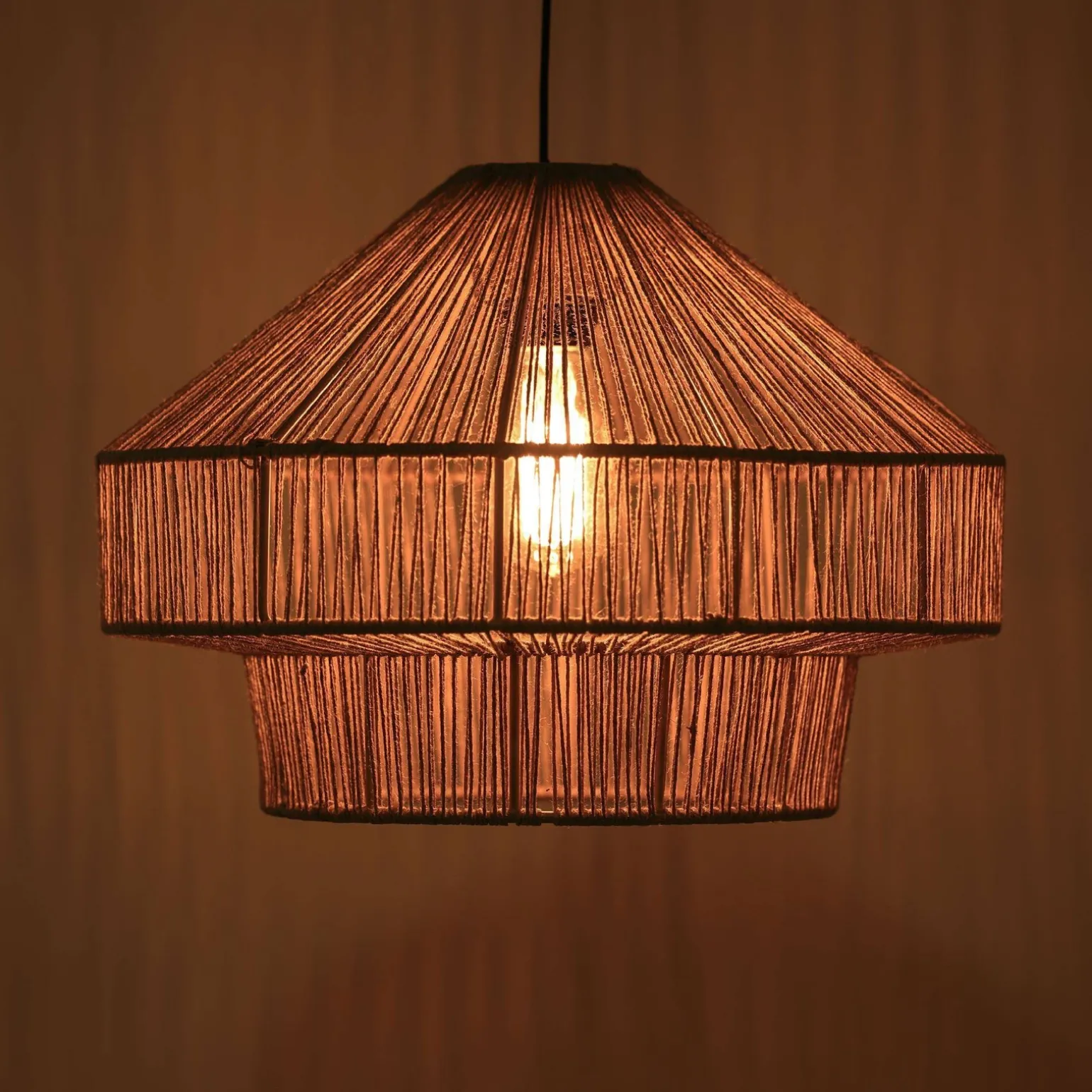Lampa wisząca Boho jutowa 41x41x128cm (104666) - DIJK