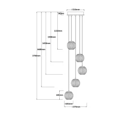 Lampa wisząca Brillant 5 złota LED CCT (LP-3303/5P GD) - Light Prestige