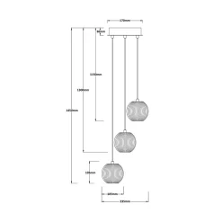Lampa wisząca Brillant 3 złota LED CCT (LP-3303/3P GD) - Light Prestige