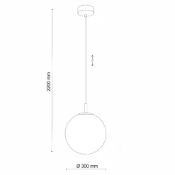 Lampa wisząca CADIX złota Ø30 (4610) - TK Lighting